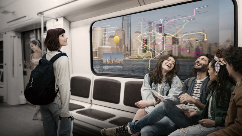 地鐵車窗OLED透明屏 地鐵車窗OLED透明屏